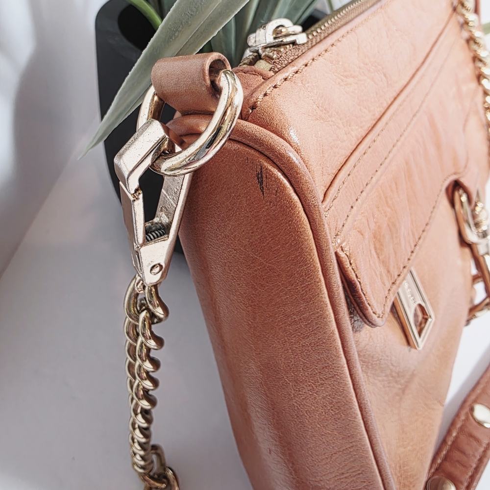 Rebecca Minkoff Leather Mini M.A.C. Crossbody Bag – Cognac Brown - Picture 4 of 14